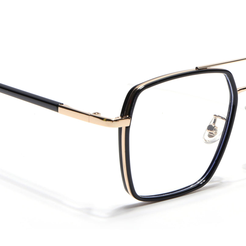 Voyage Maverick Black & Golden Wayfarer Eyeglasses for Men & Women - MG5113-C1