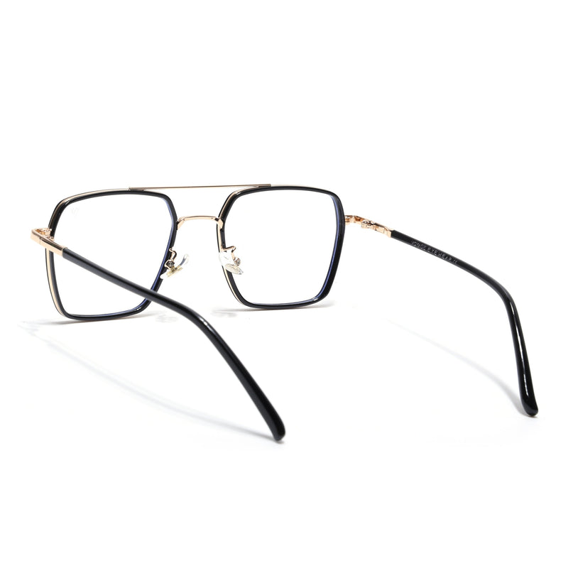 Voyage Maverick Black & Golden Wayfarer Eyeglasses for Men & Women - MG5113-C1