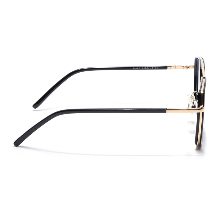 Voyage Maverick Black & Golden Wayfarer Eyeglasses for Men & Women - MG5113-C1