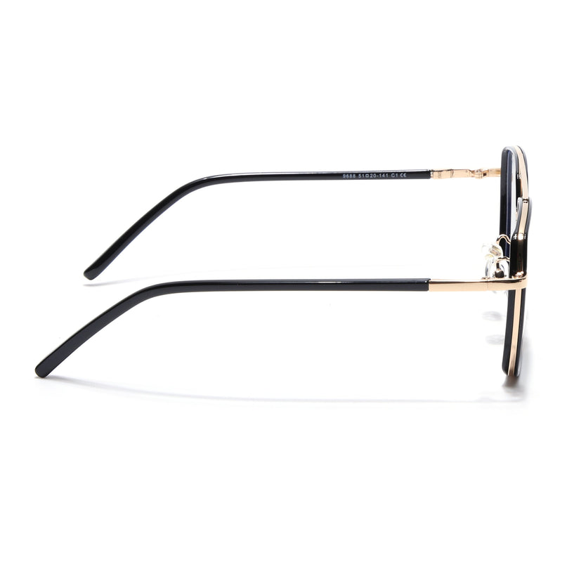 Voyage Maverick Black & Golden Wayfarer Eyeglasses for Men & Women - MG5113-C1