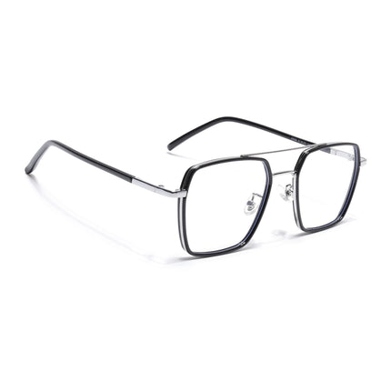 Voyage Maverick Black & Silver Wayfarer Eyeglasses for Men & Women - MG5114-C2