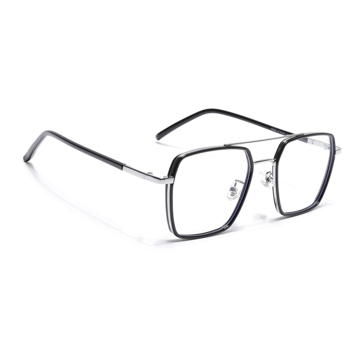 Voyage Maverick Black & Silver Wayfarer Eyeglasses for Men & Women - MG5114-C2