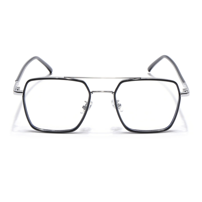 Voyage Maverick Black & Silver Wayfarer Eyeglasses for Men & Women - MG5114-C2