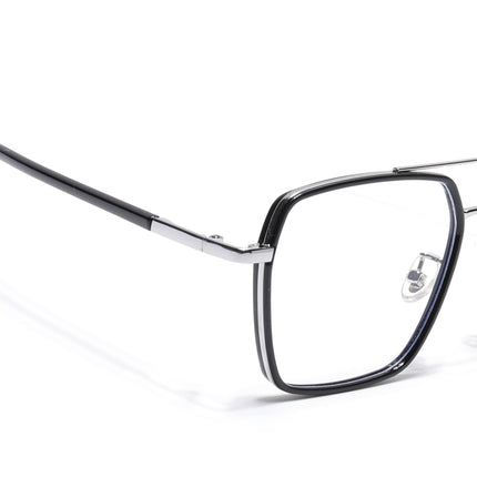 Voyage Maverick Black & Silver Wayfarer Eyeglasses for Men & Women - MG5114-C2