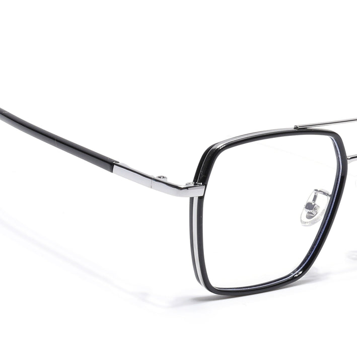 Voyage Maverick Black & Silver Wayfarer Eyeglasses for Men & Women - MG5114-C2