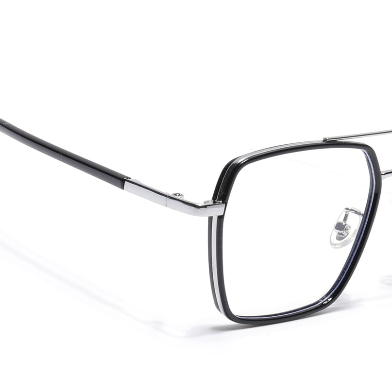 Voyage Maverick Black & Silver Wayfarer Eyeglasses for Men & Women - MG5114-C2
