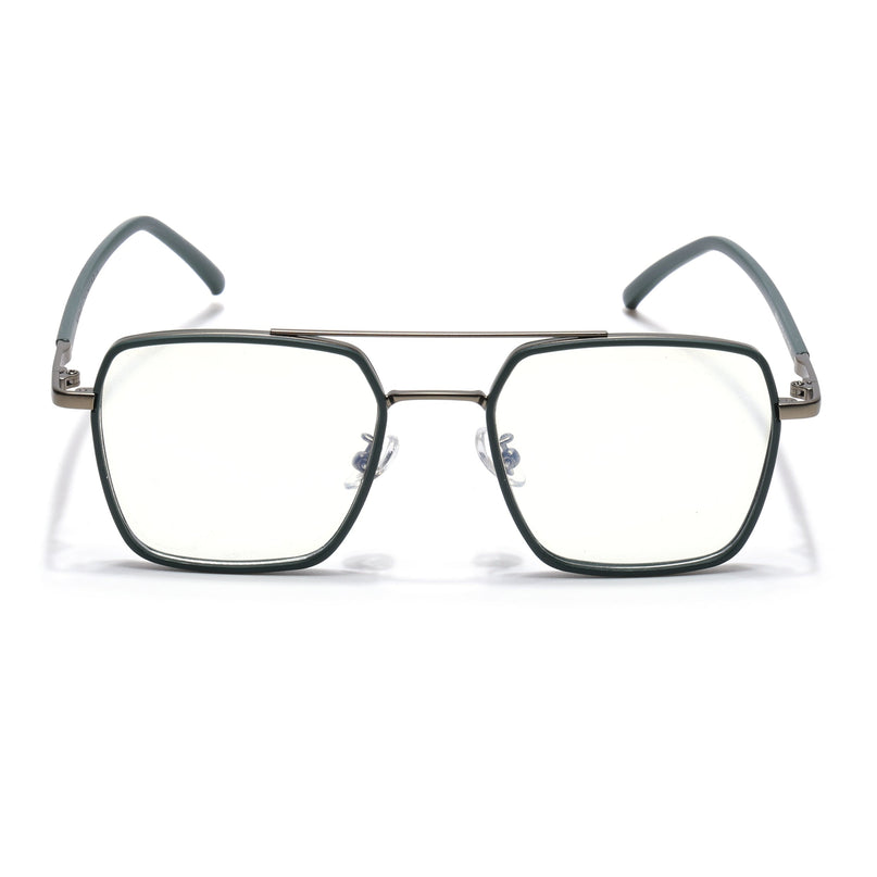 Voyage Maverick Green & Grey Wayfarer Eyeglasses for Men & Women - MG5118-C6