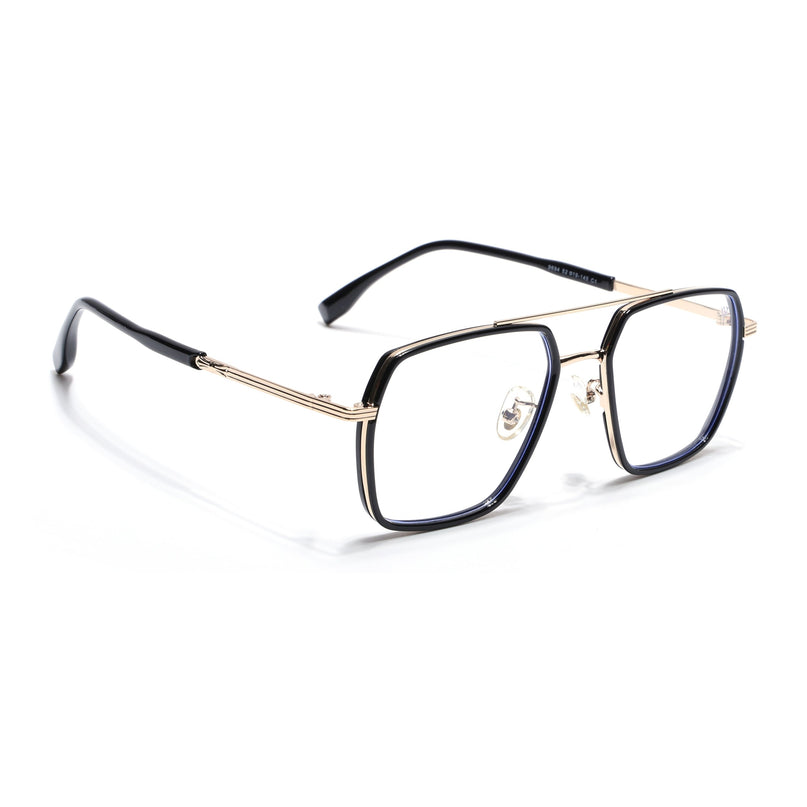 Voyage Black & Golden Wayfarer Eyeglasses for Men & Women - MG5119-C1
