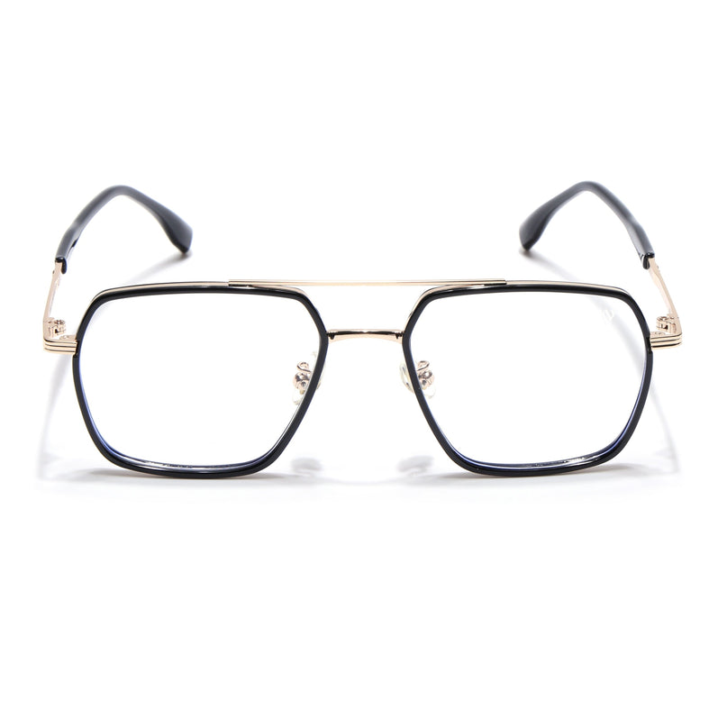 Voyage Black & Golden Wayfarer Eyeglasses for Men & Women - MG5119-C1