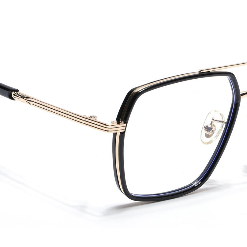 Voyage Black & Golden Wayfarer Eyeglasses for Men & Women - MG5119-C1