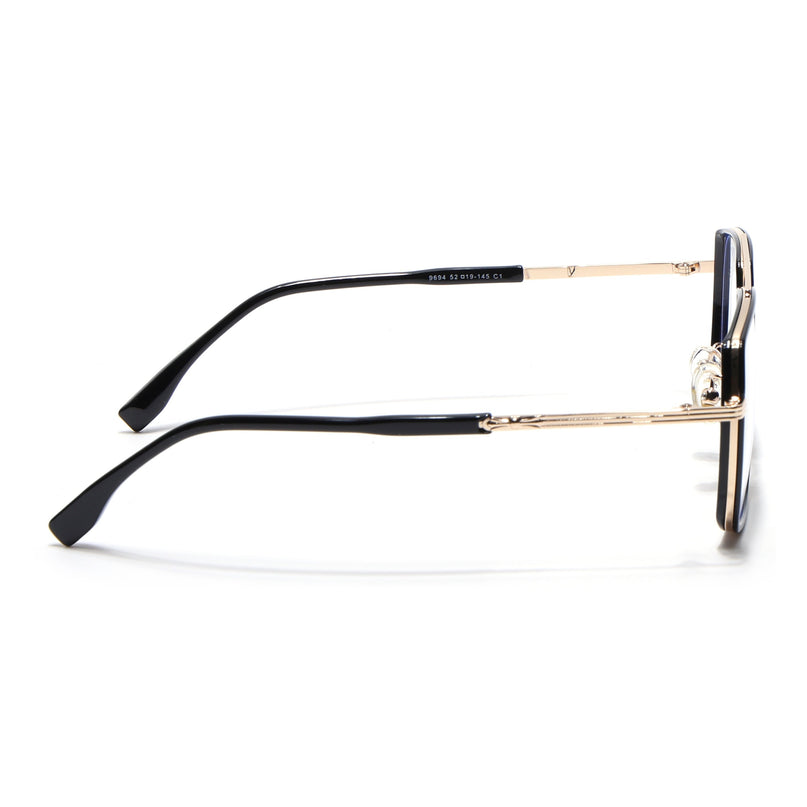 Voyage Black & Golden Wayfarer Eyeglasses for Men & Women - MG5119-C1