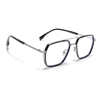 Voyage Black & Silver Wayfarer Eyeglasses for Men & Women - MG5120-C2