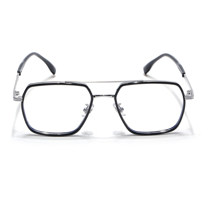 Voyage Black & Silver Wayfarer Eyeglasses for Men & Women - MG5120-C2
