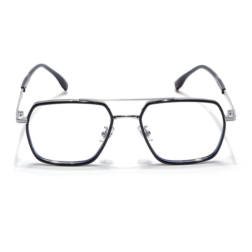 Voyage Black & Silver Wayfarer Eyeglasses for Men & Women - MG5120-C2