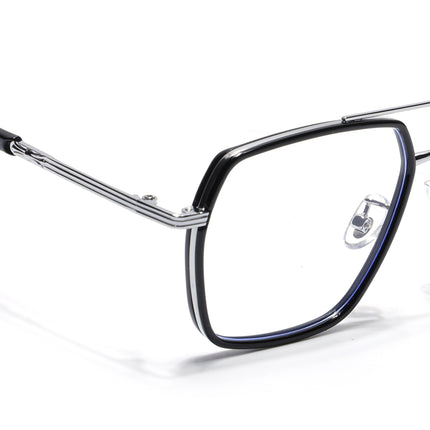 Voyage Black & Silver Wayfarer Eyeglasses for Men & Women - MG5120-C2