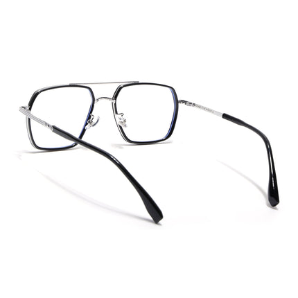 Voyage Black & Silver Wayfarer Eyeglasses for Men & Women - MG5120-C2