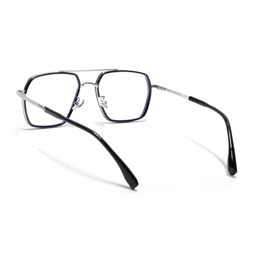 Voyage Black & Silver Wayfarer Eyeglasses for Men & Women - MG5120-C2