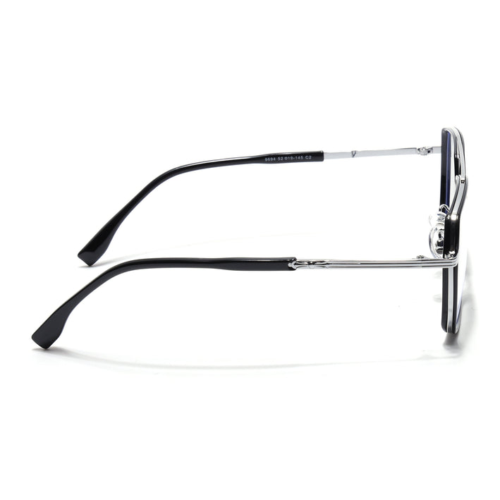 Voyage Black & Silver Wayfarer Eyeglasses for Men & Women - MG5120-C2