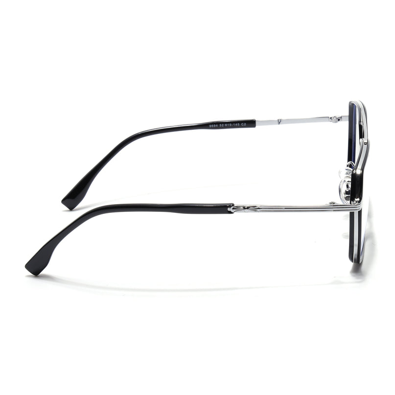 Voyage Black & Silver Wayfarer Eyeglasses for Men & Women - MG5120-C2