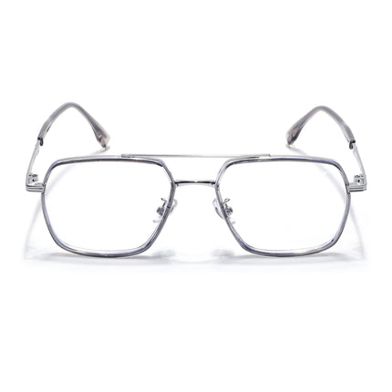 Voyage Grey & Silver Wayfarer Eyeglasses for Men & Women - MG5121-C3