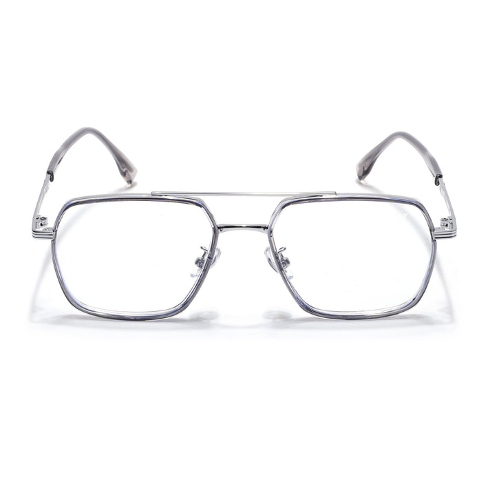 Voyage Grey & Silver Wayfarer Eyeglasses for Men & Women - MG5121-C3