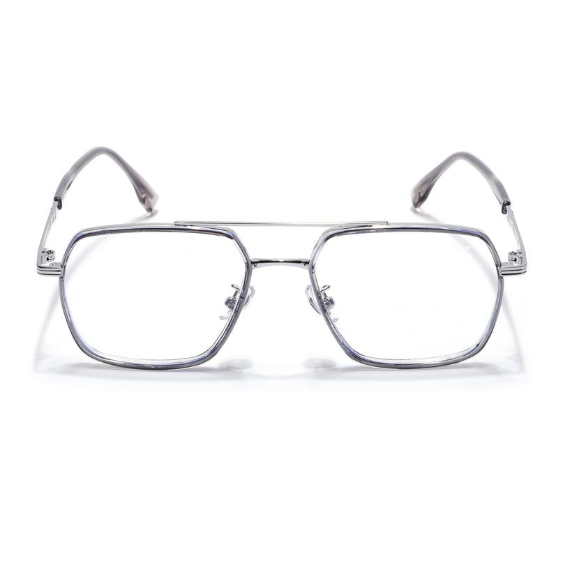 Voyage Grey & Silver Wayfarer Eyeglasses for Men & Women - MG5121-C3