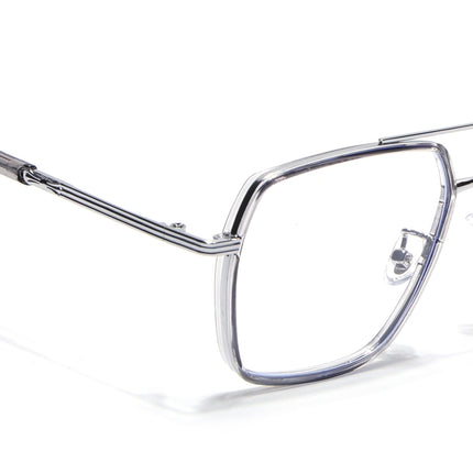 Voyage Grey & Silver Wayfarer Eyeglasses for Men & Women - MG5121-C3