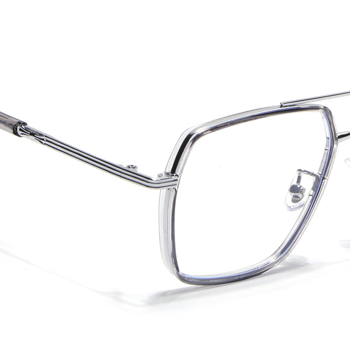 Voyage Grey & Silver Wayfarer Eyeglasses for Men & Women - MG5121-C3