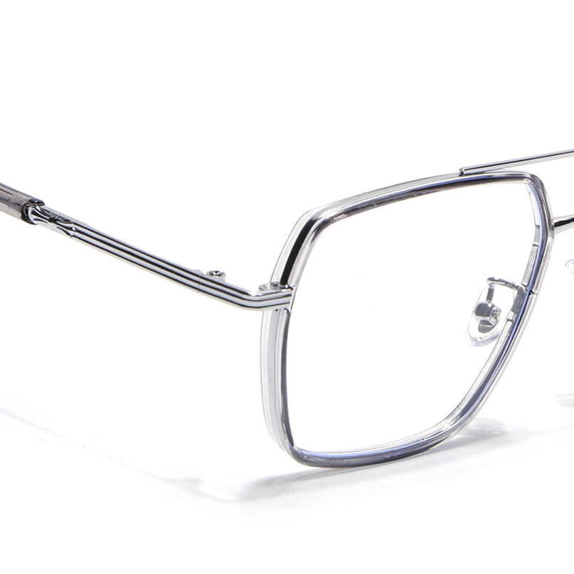 Voyage Grey & Silver Wayfarer Eyeglasses for Men & Women - MG5121-C3