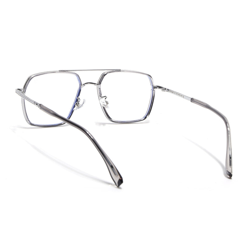 Voyage Grey & Silver Wayfarer Eyeglasses for Men & Women - MG5121-C3