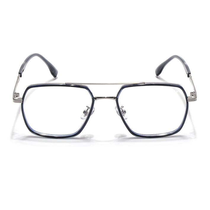Voyage Blue & Silver Wayfarer Eyeglasses for Men & Women - MG5122-C4