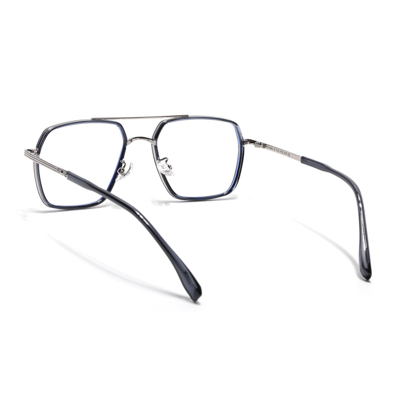 Voyage Blue & Silver Wayfarer Eyeglasses for Men & Women - MG5122-C4