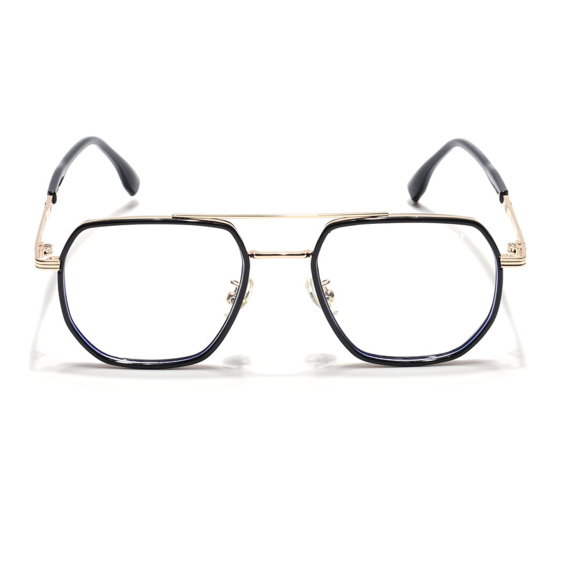 Voyage Black & Golden Wayfarer Eyeglasses for Men & Women - MG5124-C1