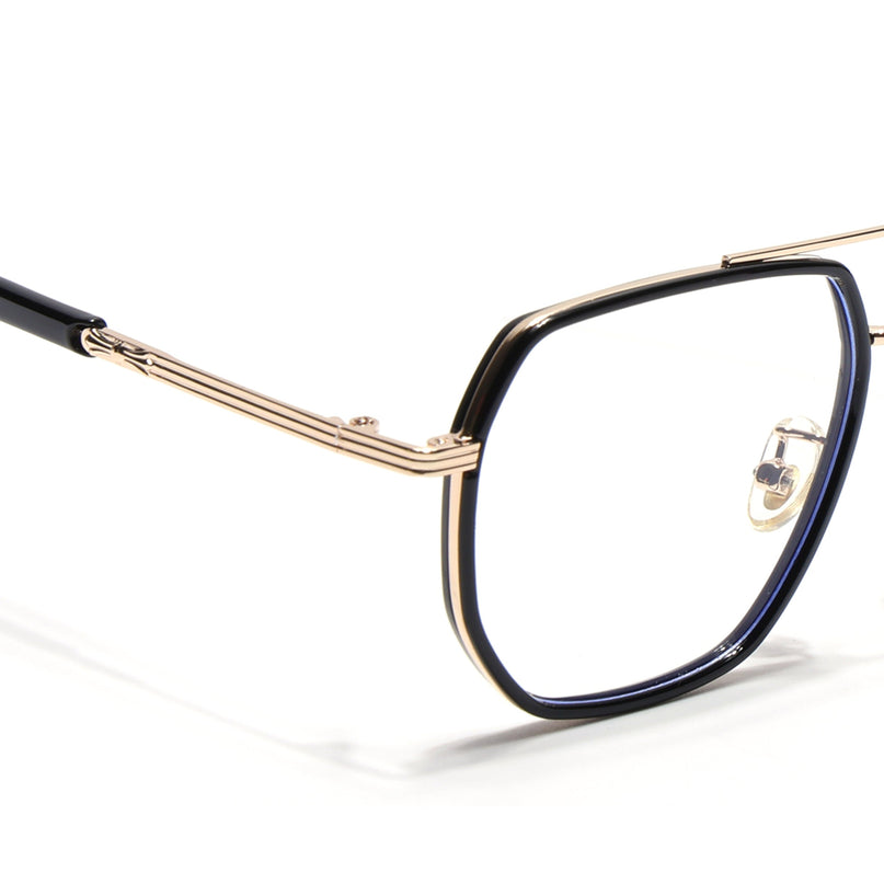 Voyage Black & Golden Wayfarer Eyeglasses for Men & Women - MG5124-C1