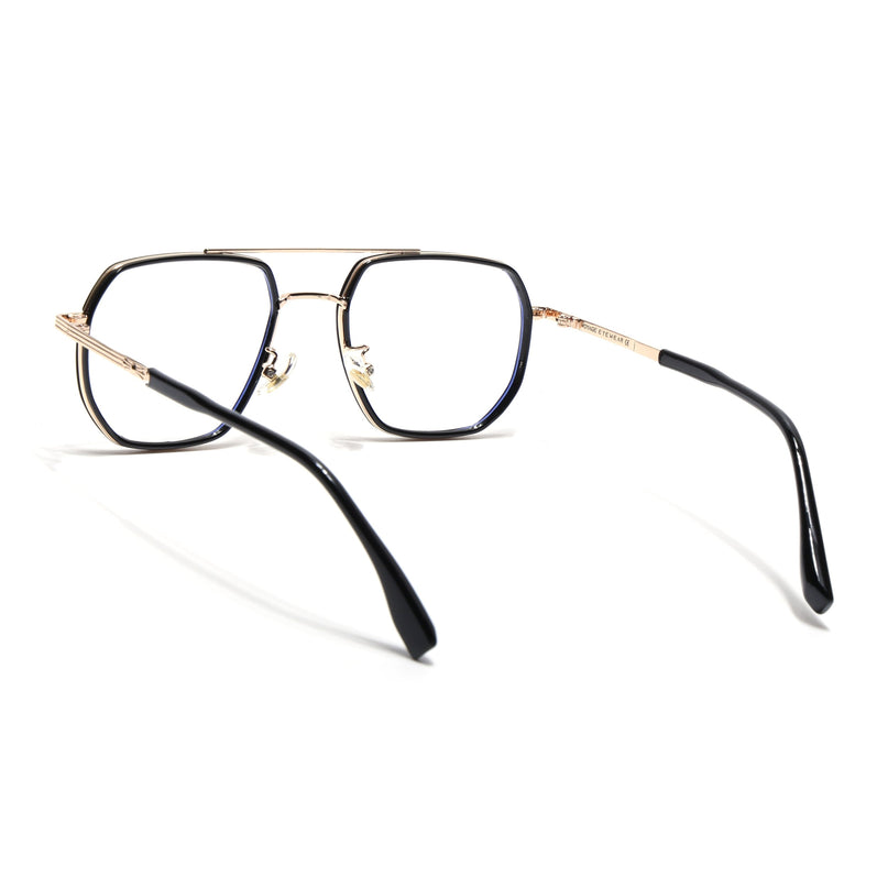 Voyage Black & Golden Wayfarer Eyeglasses for Men & Women - MG5124-C1