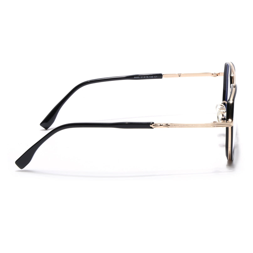 Voyage Black & Golden Wayfarer Eyeglasses for Men & Women - MG5124-C1