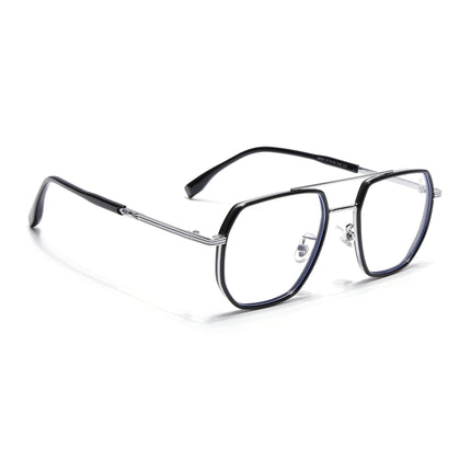 Voyage Black & Silver Wayfarer Eyeglasses for Men & Women - MG5125-C2