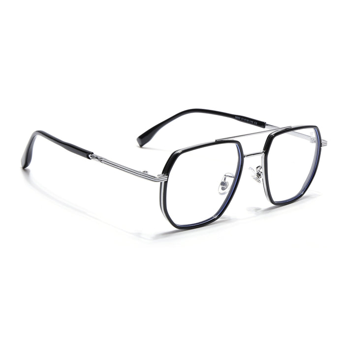 Voyage Black & Silver Wayfarer Eyeglasses for Men & Women - MG5125-C2