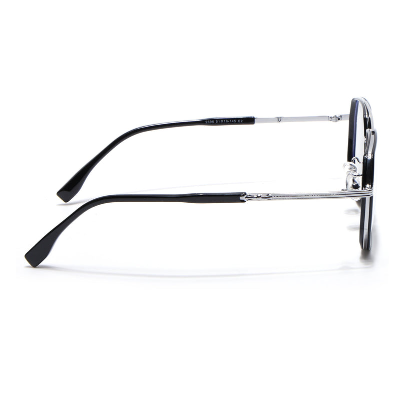 Voyage Black & Silver Wayfarer Eyeglasses for Men & Women - MG5125-C2