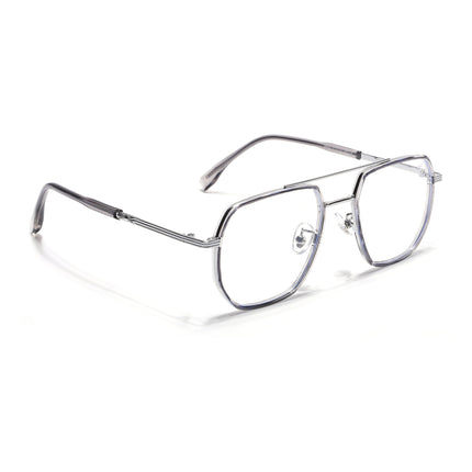 Voyage Grey & Silver Wayfarer Eyeglasses for Men & Women - MG5126-C3