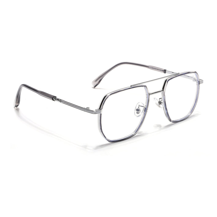 Voyage Grey & Silver Wayfarer Eyeglasses for Men & Women - MG5126-C3