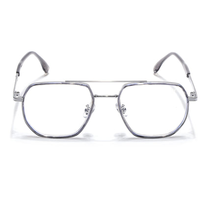 Voyage Grey & Silver Wayfarer Eyeglasses for Men & Women - MG5126-C3