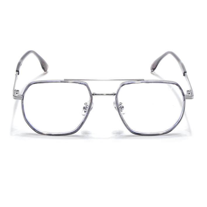 Voyage Grey & Silver Wayfarer Eyeglasses for Men & Women - MG5126-C3