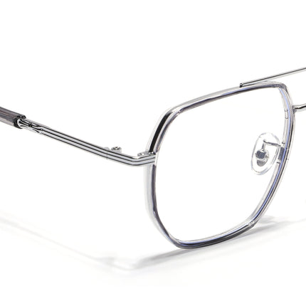 Voyage Grey & Silver Wayfarer Eyeglasses for Men & Women - MG5126-C3