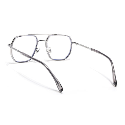 Voyage Grey & Silver Wayfarer Eyeglasses for Men & Women - MG5126-C3