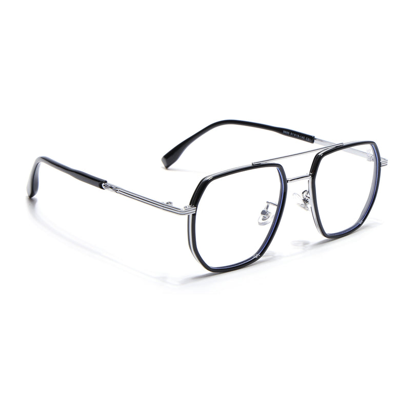 Voyage Blue & Silver Wayfarer Eyeglasses for Men & Women - MG5127-C4