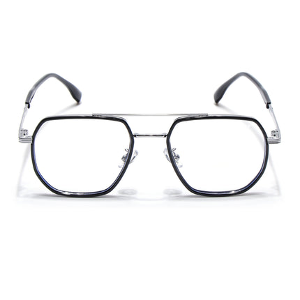 Voyage Blue & Silver Wayfarer Eyeglasses for Men & Women - MG5127-C4