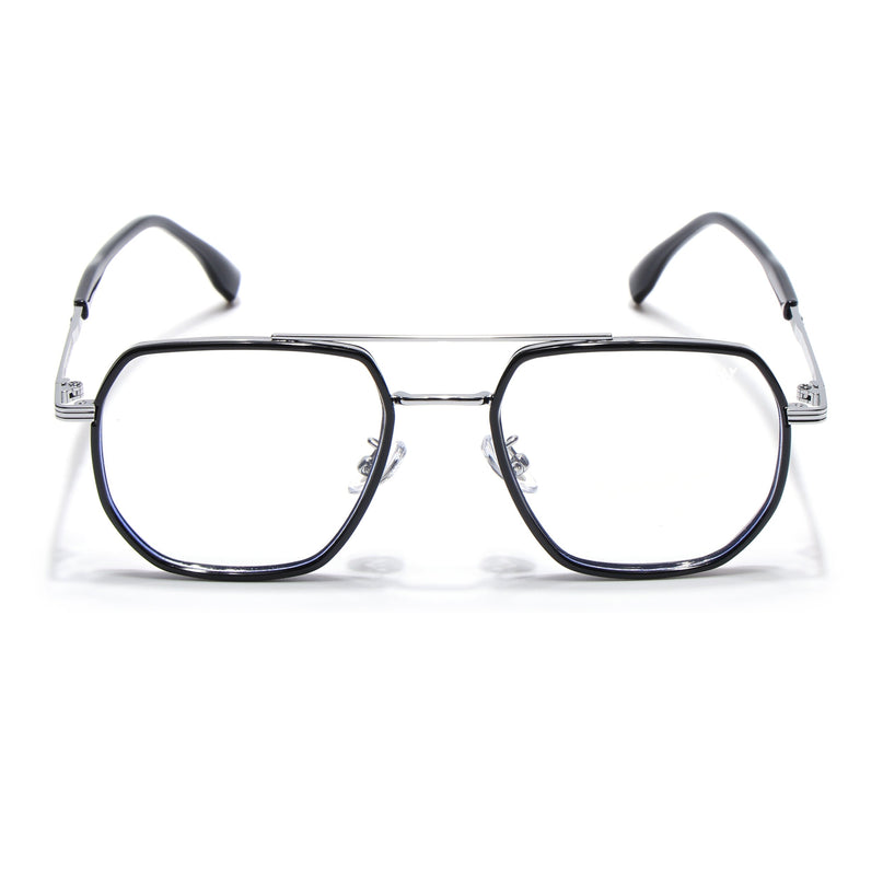 Voyage Blue & Silver Wayfarer Eyeglasses for Men & Women - MG5127-C4