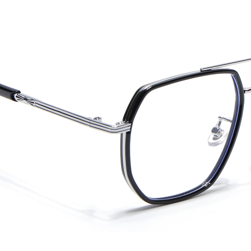Voyage Blue & Silver Wayfarer Eyeglasses for Men & Women - MG5127-C4