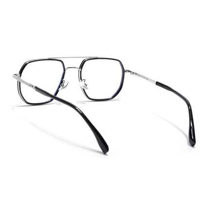 Voyage Blue & Silver Wayfarer Eyeglasses for Men & Women - MG5127-C4